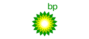 Logo, green and yellow flower, green letters, bp