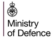 Logo, crest and black letters, Ministry of Defence