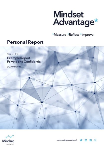 Mindset Advantage Personal Report Cover
