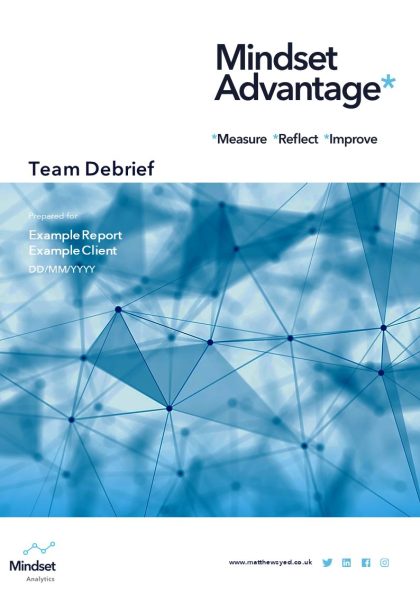 Mindset Advantage Team Debrief Report Cover