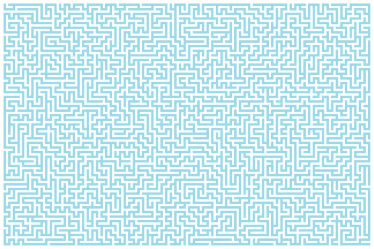 an intricate blue maze